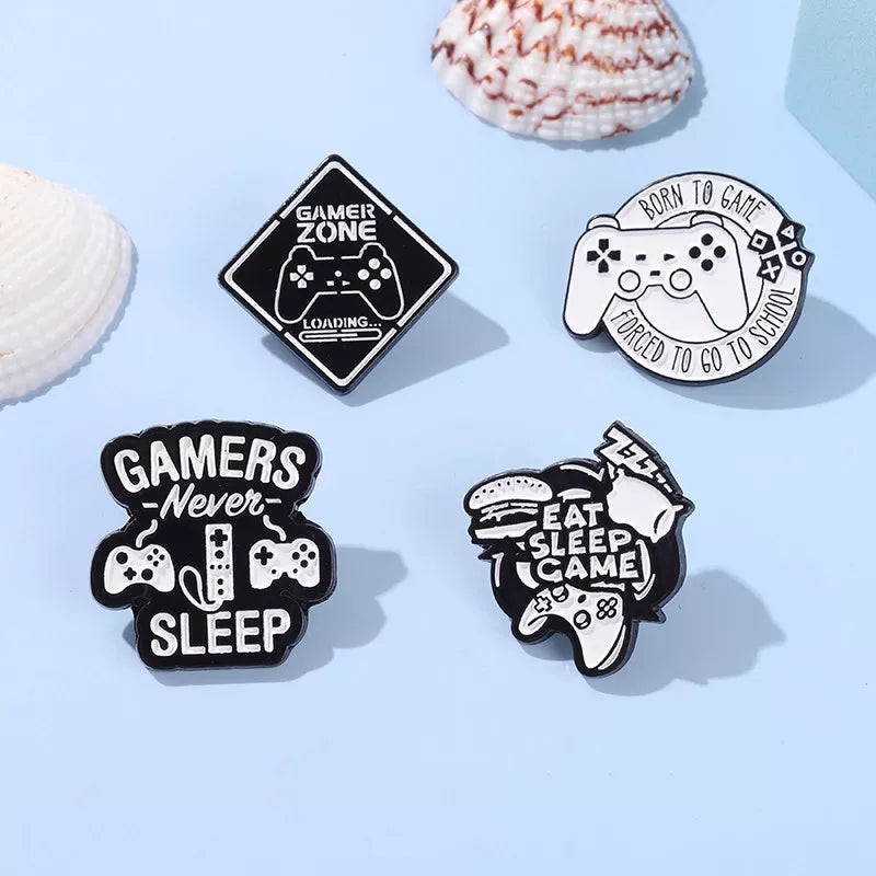 Geeky Gamer Quote Enamel Pins