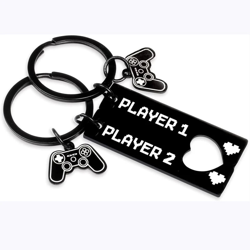 Gamer Couple Matching Keychains Set