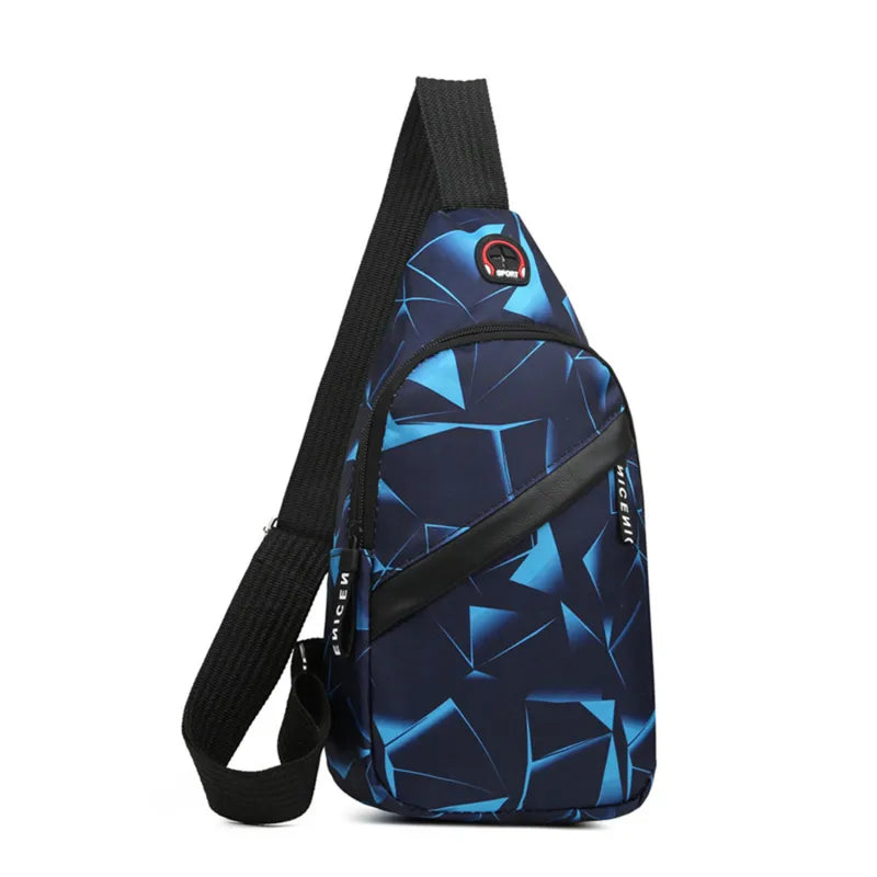 Geometric Print Chest Bag